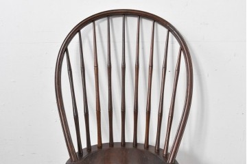 中古　松本民芸家具　竹節を思わせる挽物の造形が特徴的なループバックチェア(I)　定価約16万円　(R-085984)