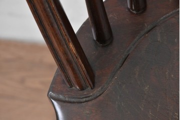 中古　松本民芸家具　竹節を思わせる挽物の造形が特徴的なループバックチェア(I)　定価約16万円　(R-085984)