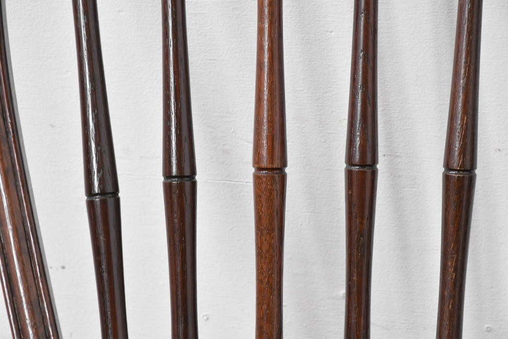 中古　松本民芸家具　竹節を思わせる挽物の造形が特徴的なループバックチェア(I)　定価約16万円　(R-085984)