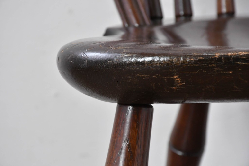 中古　松本民芸家具　竹節を思わせる挽物の造形が特徴的なループバックチェア(I)　定価約16万円　(R-085984)