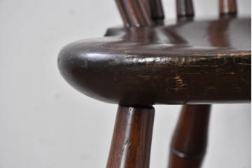 中古　松本民芸家具　竹節を思わせる挽物の造形が特徴的なループバックチェア(I)　定価約16万円　(R-085984)