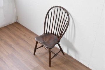 中古　松本民芸家具　竹節を思わせる挽物の造形が特徴的なループバックチェア(I)　定価約16万円　(R-085984)