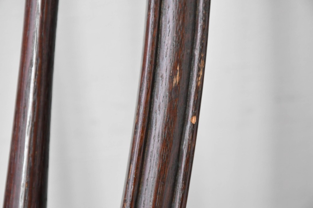 中古　松本民芸家具　竹節を思わせる挽物の造形が特徴的なループバックチェア(I)2脚セット　定価(2脚合計)約32万円　(R-085985)