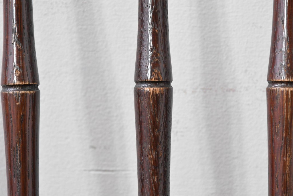 中古　松本民芸家具　竹節を思わせる挽物の造形が特徴的なループバックチェア(I)2脚セット　定価(2脚合計)約32万円　(R-085985)