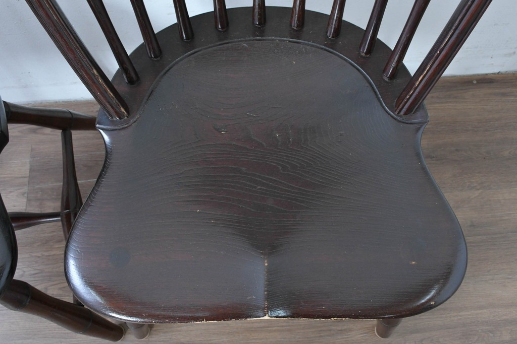 中古　松本民芸家具　竹節を思わせる挽物の造形が特徴的なループバックチェア(I)2脚セット　定価(2脚合計)約32万円　(R-085985)