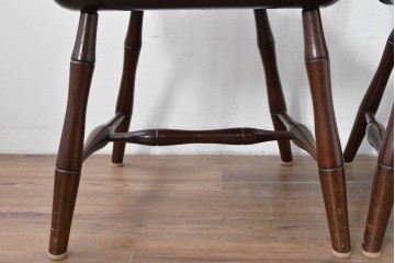 中古　松本民芸家具　竹節を思わせる挽物の造形が特徴的なループバックチェア(I)2脚セット　定価(2脚合計)約32万円　(R-085985)