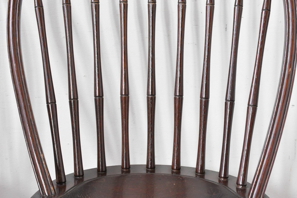 中古　松本民芸家具　竹節を思わせる挽物の造形が特徴的なループバックチェア(I)2脚セット　定価(2脚合計)約32万円　(R-085985)