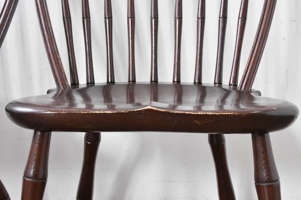 中古　松本民芸家具　竹節を思わせる挽物の造形が特徴的なループバックチェア(I)2脚セット　定価(2脚合計)約32万円　(R-085985)