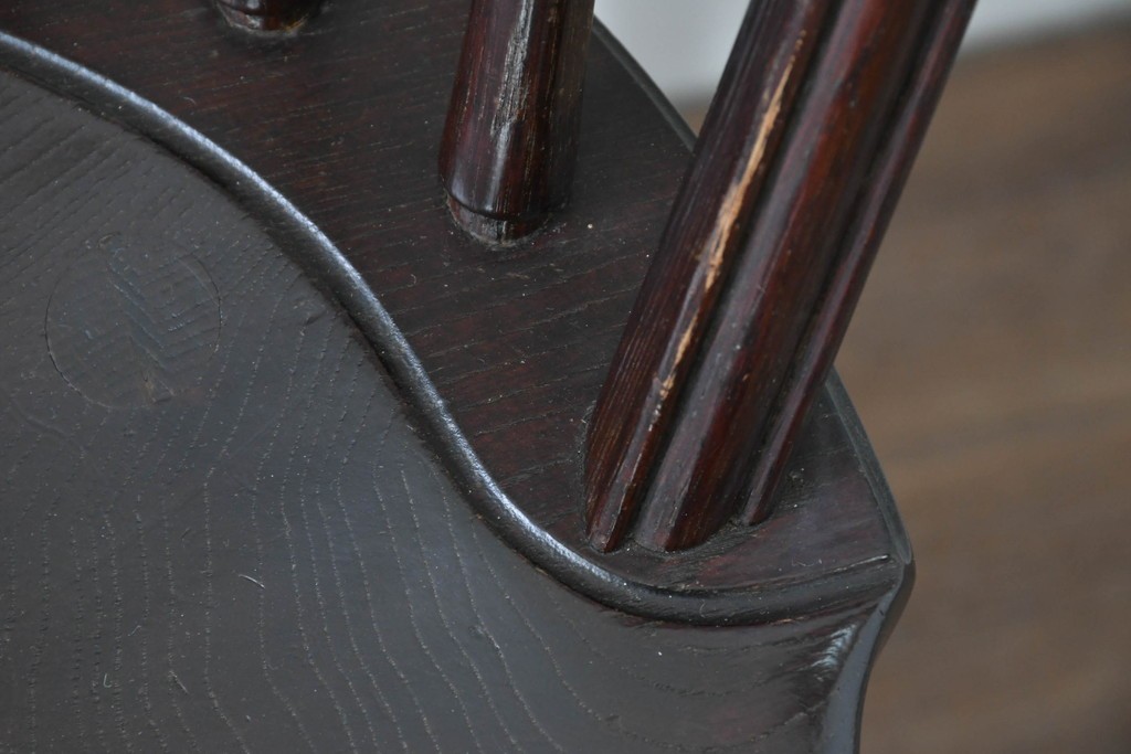 中古　松本民芸家具　竹節を思わせる挽物の造形が特徴的なループバックチェア(I)2脚セット　定価(2脚合計)約32万円　(R-085985)