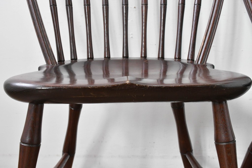 中古　松本民芸家具　竹節を思わせる挽物の造形が特徴的なループバックチェア(I)2脚セット　定価(2脚合計)約32万円　(R-085985)