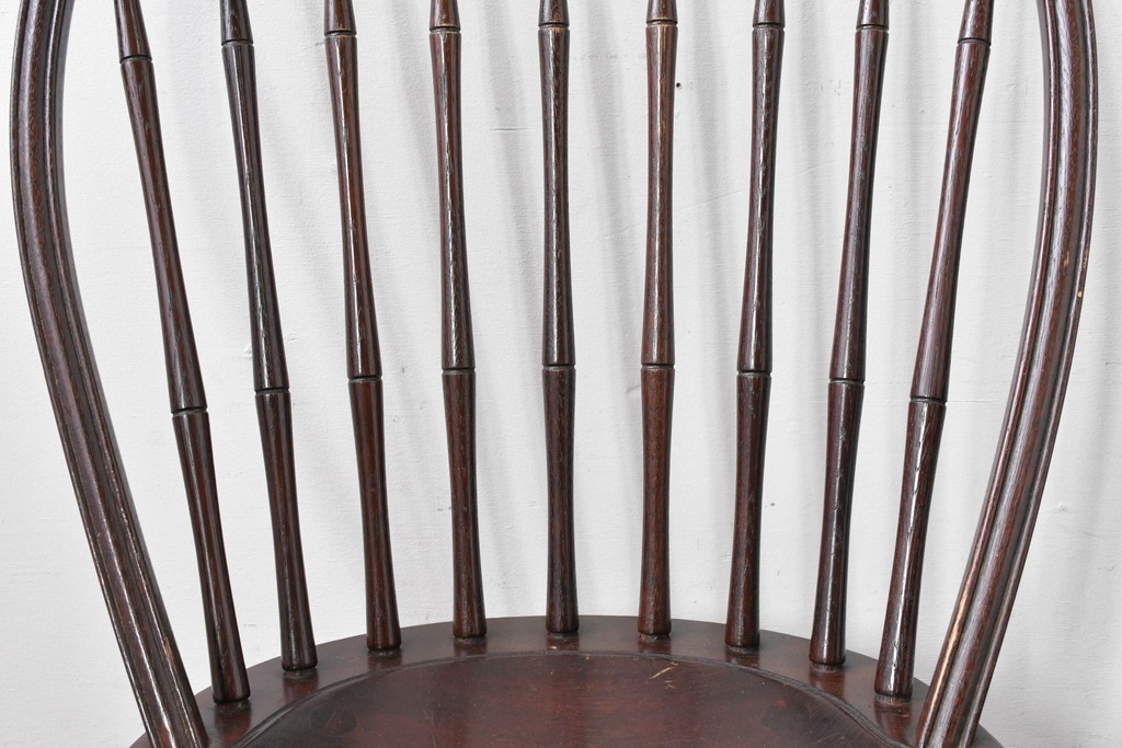 中古　松本民芸家具　竹節を思わせる挽物の造形が特徴的なループバックチェア(I)2脚セット　定価(2脚合計)約32万円　(R-085985)