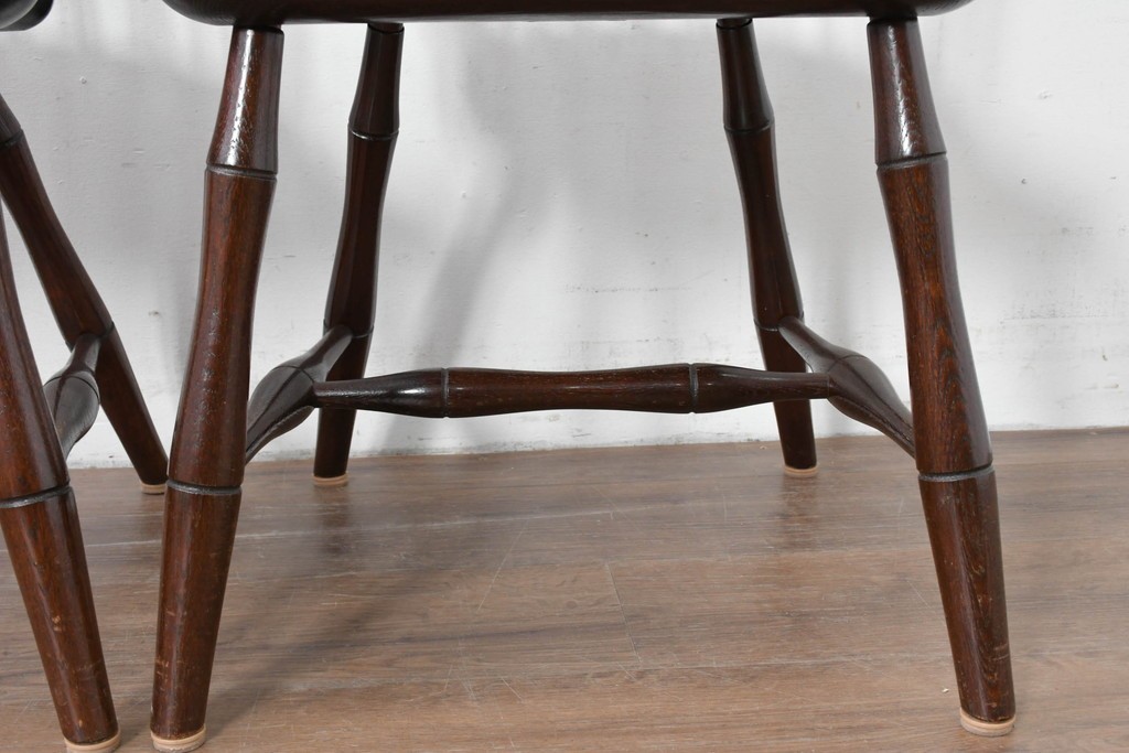 中古　松本民芸家具　竹節を思わせる挽物の造形が特徴的なループバックチェア(I)2脚セット　定価(2脚合計)約32万円　(R-085985)