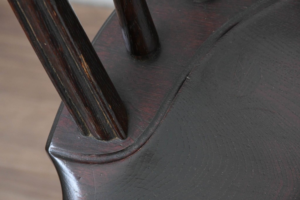 中古　松本民芸家具　竹節を思わせる挽物の造形が特徴的なループバックチェア(I)2脚セット　定価(2脚合計)約32万円　(R-085985)