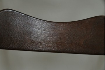 中古　松本民芸家具　ラッシ座面　波打つ背板が特徴の#22型ラダーバックチェア4脚セット　定価(4脚合計)約64万円　(R-085986)