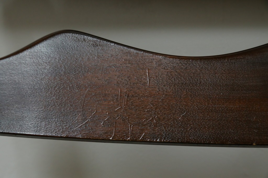 中古　松本民芸家具　ラッシ座面　波打つ背板が特徴の#22型ラダーバックチェア4脚セット　定価(4脚合計)約64万円　(R-085986)