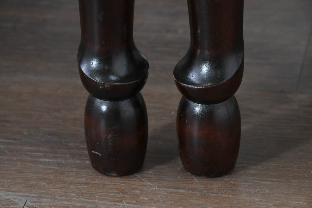 中古　松本民芸家具　ラッシ座面　波打つ背板が特徴の#22型ラダーバックチェア4脚セット　定価(4脚合計)約64万円　(R-085986)