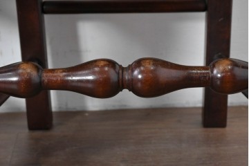 中古　松本民芸家具　ラッシ座面　波打つ背板が特徴の#22型ラダーバックチェア4脚セット　定価(4脚合計)約64万円　(R-085986)