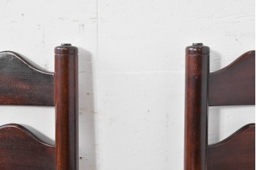 中古　松本民芸家具　ラッシ座面　波打つ背板が特徴の#22型ラダーバックチェア4脚セット　定価(4脚合計)約64万円　(R-085986)