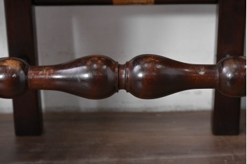 中古　松本民芸家具　ラッシ座面　波打つ背板が特徴の#22型ラダーバックチェア4脚セット　定価(4脚合計)約64万円　(R-085986)