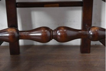 中古　松本民芸家具　ラッシ座面　波打つ背板が特徴の#22型ラダーバックチェア4脚セット　定価(4脚合計)約64万円　(R-085986)