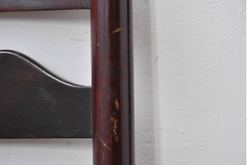 中古　松本民芸家具　ラッシ座面　波打つ背板が特徴の#22型ラダーバックチェア4脚セット　定価(4脚合計)約64万円　(R-085986)