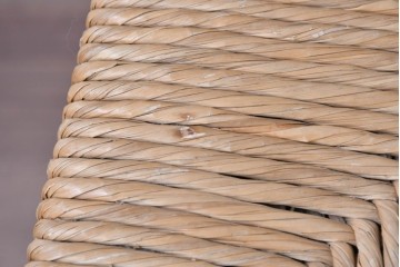 中古　松本民芸家具　ラッシ座面　波打つ背板が特徴の#22型ラダーバックチェア4脚セット　定価(4脚合計)約64万円　(R-085986)