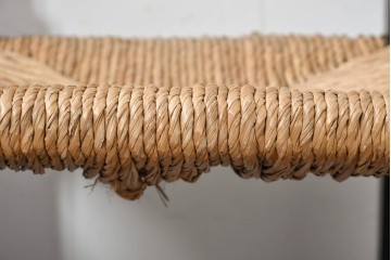 中古　松本民芸家具　ラッシ座面　波打つ背板が特徴の#22型ラダーバックチェア3脚セット　定価(3脚合計)約48万円　(R-085987)