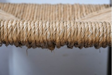 中古　松本民芸家具　ラッシ座面　波打つ背板が特徴の#22型ラダーバックチェア3脚セット　定価(3脚合計)約48万円　(R-085987)