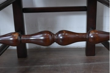 中古　松本民芸家具　ラッシ座面　波打つ背板が特徴の#22型ラダーバックチェア3脚セット　定価(3脚合計)約48万円　(R-085987)