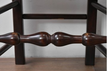 中古　松本民芸家具　ラッシ座面　波打つ背板が特徴の#22型ラダーバックチェア3脚セット　定価(3脚合計)約48万円　(R-085987)