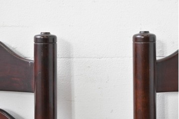 中古　松本民芸家具　ラッシ座面　波打つ背板が特徴の#22型ラダーバックチェア3脚セット　定価(3脚合計)約48万円　(R-085987)