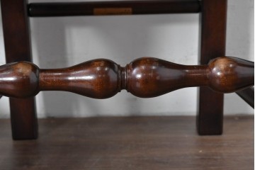 中古　松本民芸家具　ラッシ座面　波打つ背板が特徴の#22型ラダーバックチェア3脚セット　定価(3脚合計)約48万円　(R-085987)