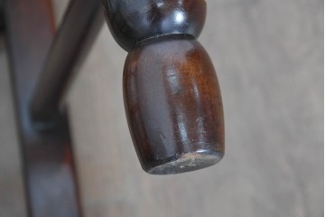 中古　松本民芸家具　ラッシ座面　波打つ背板が特徴の#22型ラダーバックチェア3脚セット　定価(3脚合計)約48万円　(R-085987)