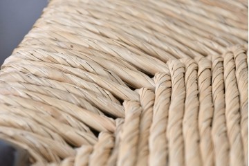 中古　松本民芸家具　ラッシ座面　波打つ背板が特徴の#22型ラダーバックチェア3脚セット　定価(3脚合計)約48万円　(R-085987)