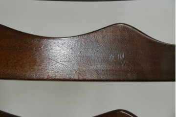 中古　松本民芸家具　ラッシ座面　波打つ背板が特徴の#22型ラダーバックチェア2脚セット　定価(2脚合計)約32万円　(R-085988)