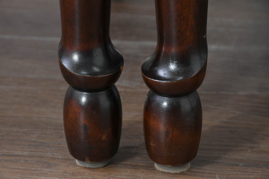 中古　松本民芸家具　ラッシ座面　波打つ背板が特徴の#22型ラダーバックチェア2脚セット　定価(2脚合計)約32万円　(R-085988)