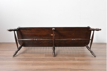 中古　松本民芸家具　細身のスポークが連なる#513型長ウィンザーチェア(III)　定価約39万円　(R-085989)