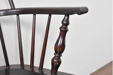 中古　松本民芸家具　細身のスポークが連なる#513型長ウィンザーチェア(III)　定価約39万円　(R-085989)