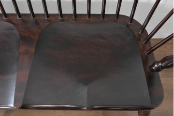 中古　松本民芸家具　細身のスポークが連なる#513型長ウィンザーチェア(III)　定価約39万円　(R-085989)