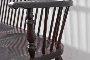 中古　松本民芸家具　細身のスポークが連なる#513型長ウィンザーチェア(III)　定価約39万円　(R-085989)