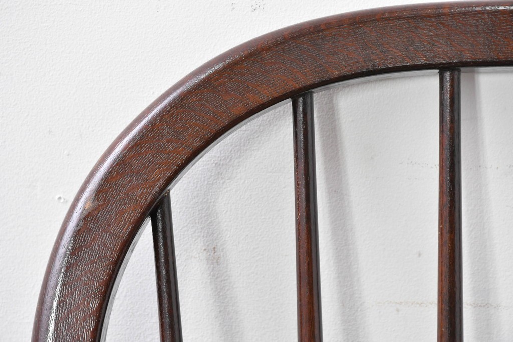 中古　松本民芸家具　細身のスポークが連なる#513型長ウィンザーチェア(III)　定価約39万円　(R-085989)