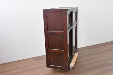 《台輪取り付け加工費込み》　中古　北海道民芸家具　HM161K　重厚な木目と温もり溢れる風合いが魅力のキャビネット　(R-085993)