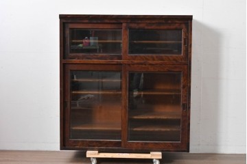 《台輪取り付け加工費込み》　中古　北海道民芸家具　HM161K　重厚な木目と温もり溢れる風合いが魅力のキャビネット　(R-085993)