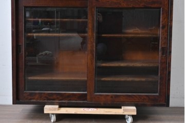 《台輪取り付け加工費込み》　中古　北海道民芸家具　HM161K　重厚な木目と温もり溢れる風合いが魅力のキャビネット　(R-085993)