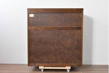 《台輪取り付け加工費込み》　中古　北海道民芸家具　HM161K　重厚な木目と温もり溢れる風合いが魅力のキャビネット　(R-085993)