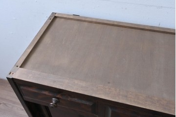 《天板取り付け加工費込み》　中古　北海道民芸家具　HM161K　重厚な木目と温もり溢れる風合いが魅力のサイドボード　(R-085994)