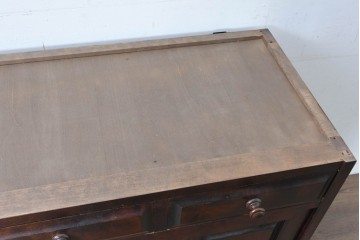 《天板取り付け加工費込み》　中古　北海道民芸家具　HM161K　重厚な木目と温もり溢れる風合いが魅力のサイドボード　(R-085994)