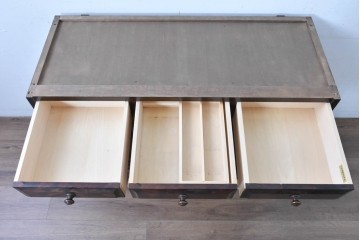 《天板取り付け加工費込み》　中古　北海道民芸家具　HM161K　重厚な木目と温もり溢れる風合いが魅力のサイドボード　(R-085994)