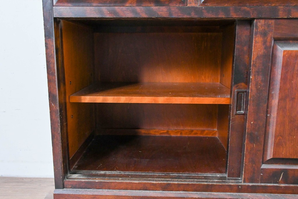 《天板取り付け加工費込み》　中古　北海道民芸家具　HM161K　重厚な木目と温もり溢れる風合いが魅力のサイドボード　(R-085994)