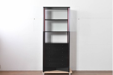 中古　希少モデル　Cassina(カッシーナ)　Brera(ブレラ)　ピエロ・デ・マルティーニ(Piero De Martini)　ガラス扉付きのキャビネット　(R-085995)